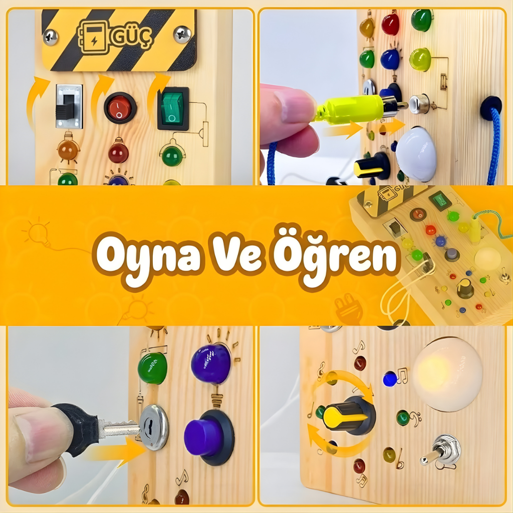 Montessori Ahşap Anahtar Panosu