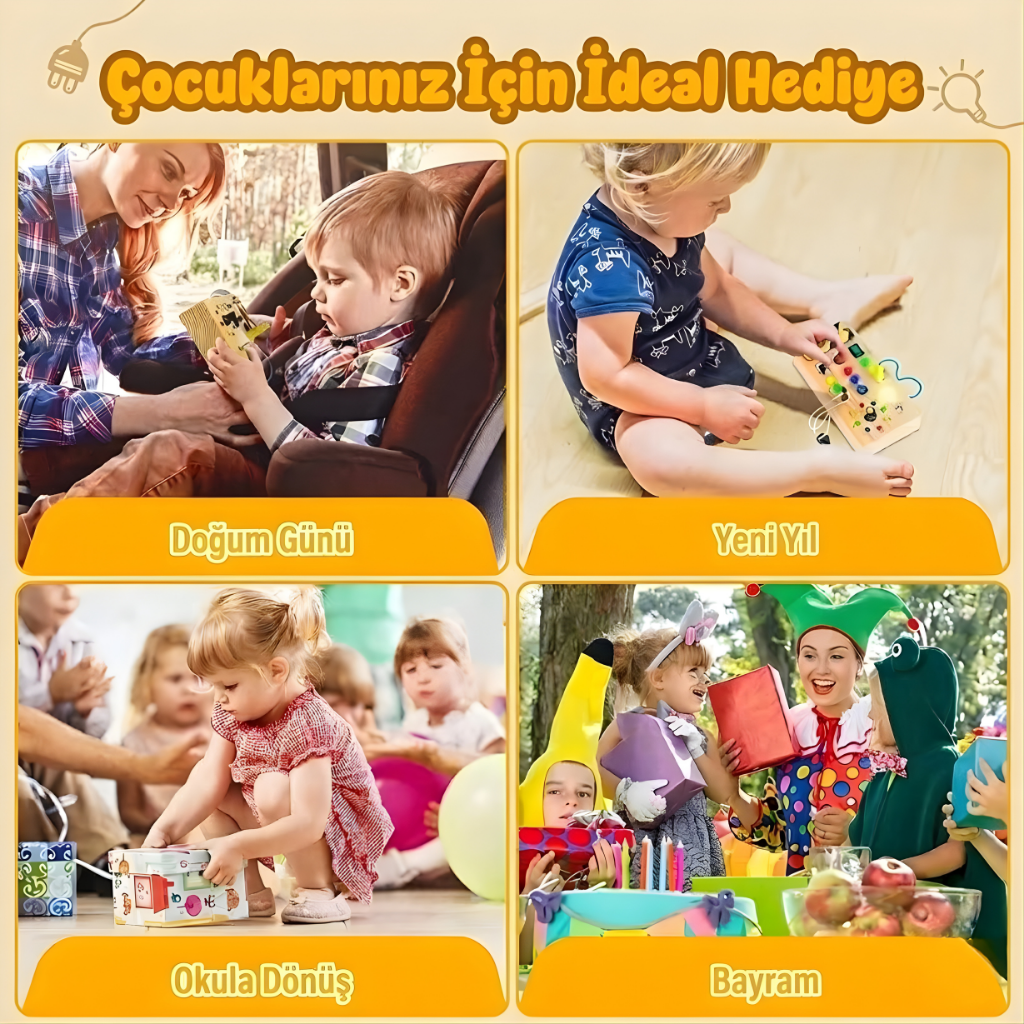 Montessori Ahşap Anahtar Panosu