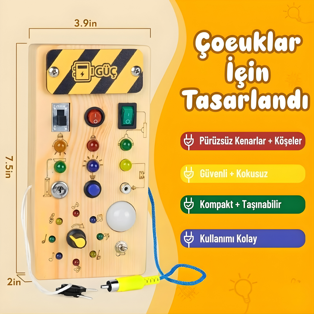 Montessori Ahşap Anahtar Panosu