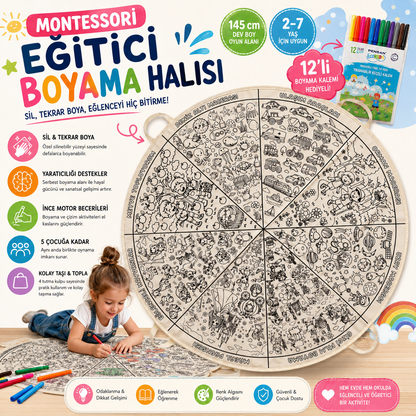 Montessori Eğitici Öğrenme / Boyama Halısı