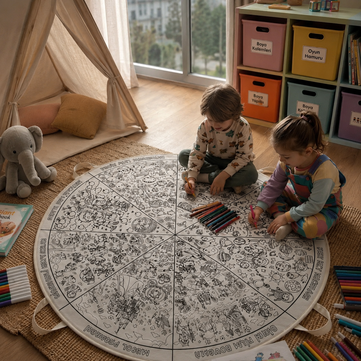 Montessori Eğitici Öğrenme / Boyama Halısı