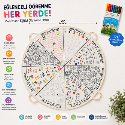 Montessori Eğitici Öğrenme / Boyama Halısı