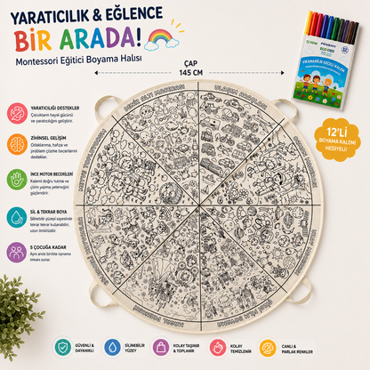 Montessori Eğitici Öğrenme / Boyama Halısı