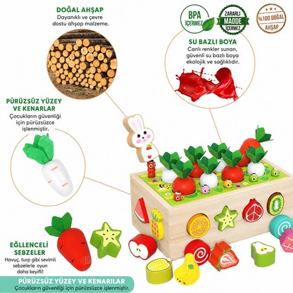 Montessori Ahşap Sebze ve Meyve Eşleştirme Oyunu