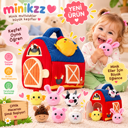 Peluş Hayvanlı Çiftlik Evi Seti