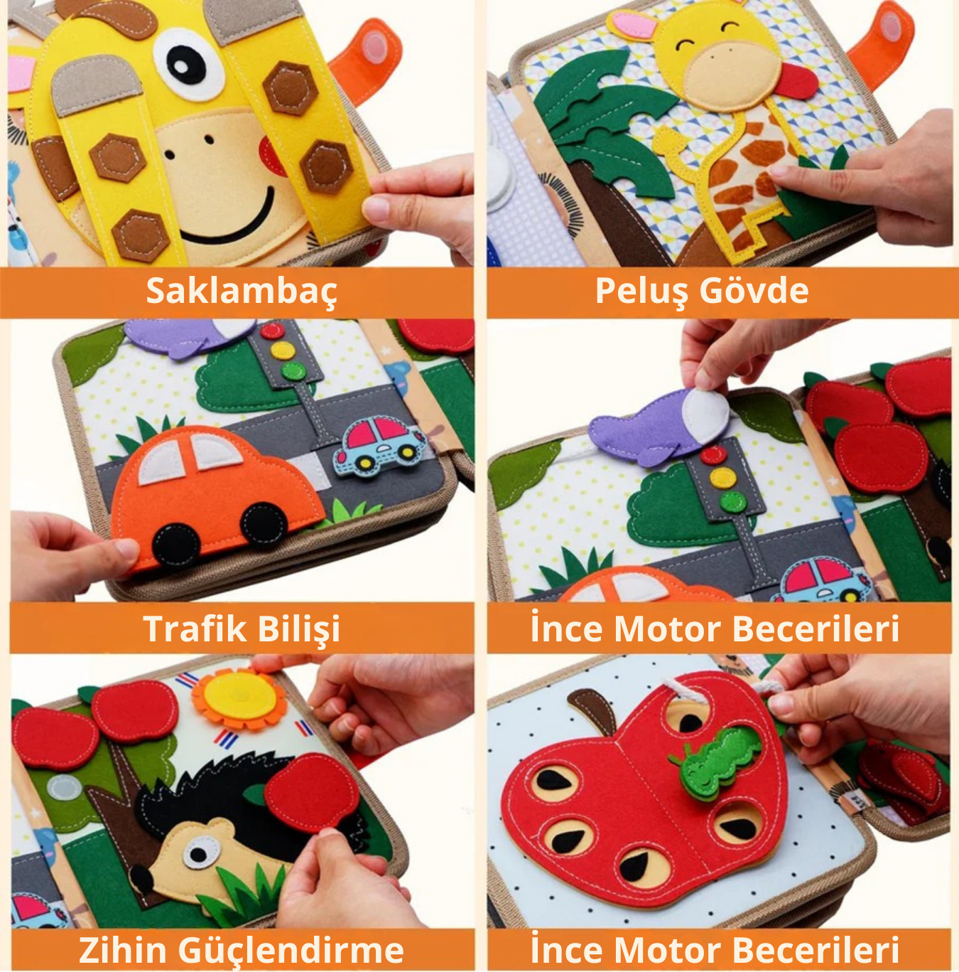 Montessori Zürafa Keçe Eğitim Kitabı